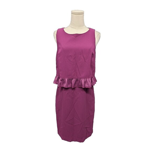 TRINA TURK Size 4 Dress Ruffle Layer Bodice Split Back‎ Sheath - Picture 1 of 11